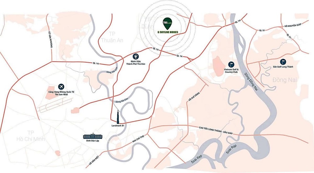 G Skyline Homes tọa lạc tại vị trí có giao thông hoàn chỉnh