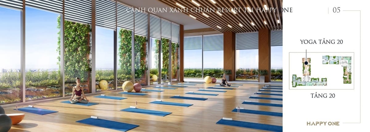 Phòng yoga cho cư dân chăm sóc sức khỏe