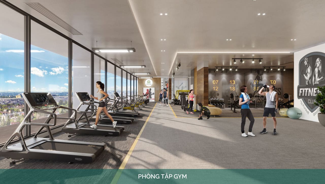 Phòng Gym với đầy đủ trang thiết bị hiện đại tại dự án Happy One Sora